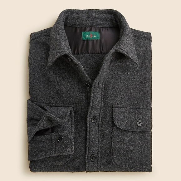 J Crew Grey Brushed Wool Overshirt NWT - Picture 2 of 9